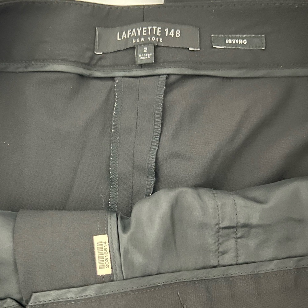 Lafayette 148 Irving Black High Waisted Straight Leg Trousers Womens Size 2 Luxe - Picture 11 of 13